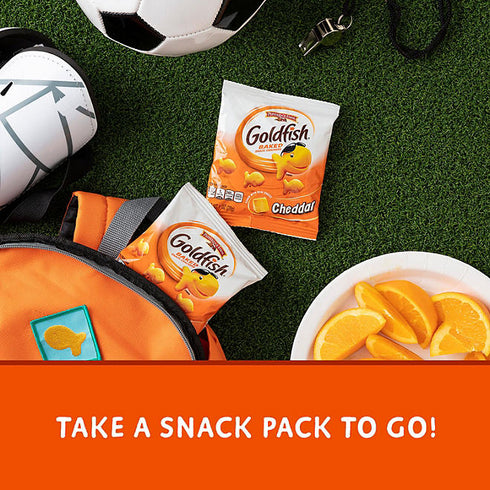 Premium Goldfish Cheddar Crackers, 1.25 oz., 36 Pack - Cheesy, Crunchy Fish-Shaped Crackers, Perfect for Snacking, Lunchboxes, or Parties, Convenient Single-Serve Packs