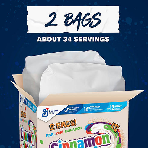 Cinnamon Toast Crunch Cereal, 49.5 oz - Crunchy, Cinnamon-Sugar Coated Squares, Bursting with Sweet Flavor, Perfect for Breakfast or Snacking