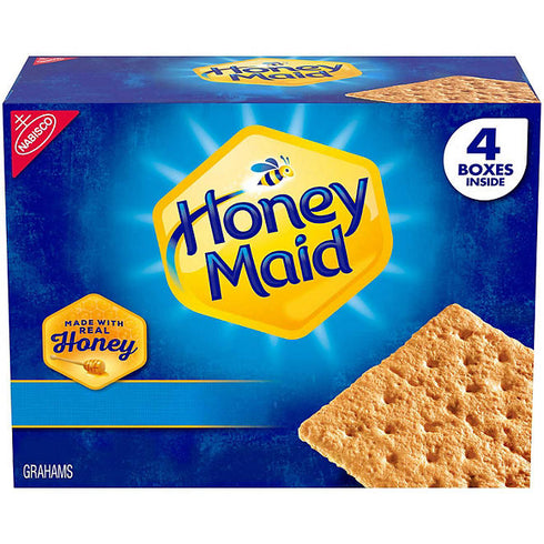 Honey Maid Honey Graham Crackers, 14.4 oz, 4 Pack - Sweet, Crunchy Graham Crackers, Family-Size Packs, Made with Honey