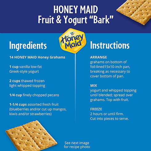 Honey Maid Honey Graham Crackers, 14.4 oz, 4 Pack - Sweet, Crunchy Graham Crackers, Family-Size Packs, Made with Honey
