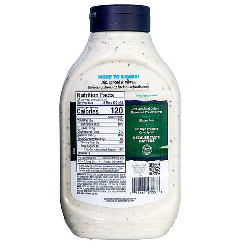 Litehouse Homestyle Ranch Dressing and Dip,32 fl. oz - Creamy, Tangy Ranch