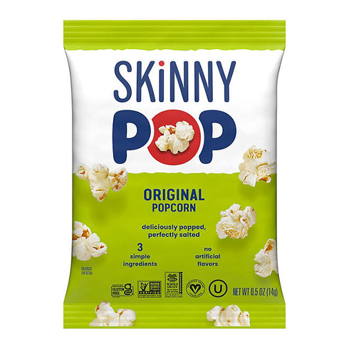 SkinnyPop Variety Snack Pack Popcorn, 0.5 oz., 36 Pack - Light, Crunchy Popcorn, Assorted Flavors