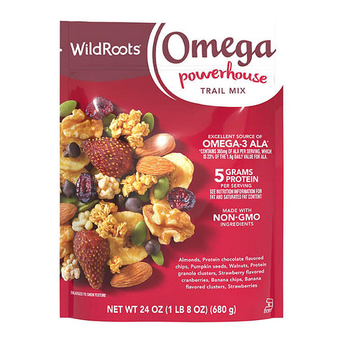 WildRoots Omega Powerhouse Trail Mix, 24 oz - Seeds & Dried Fruit, Rich in Omega-3s