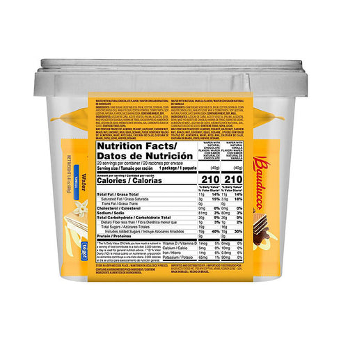 Bauducco Wafer Tub, 20 Pack - Crispy, Creamy Wafers in Assorted Flavors, Perfect for Snacking, Desserts, or Sharing, Light and Delicious Treat