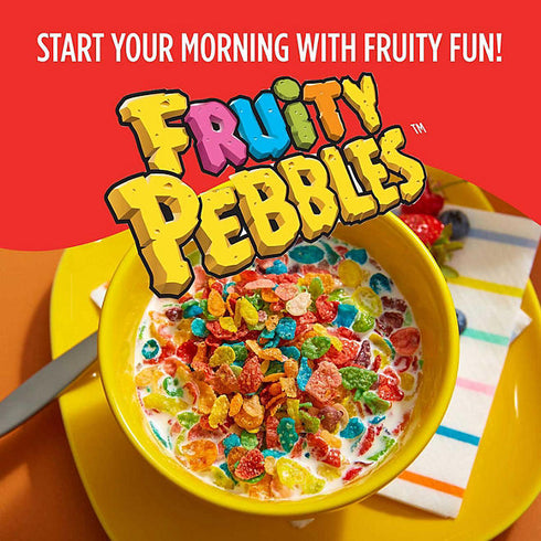 Fruity Pebbles Cereal, 46.5 oz - Colorful, Fruity Flavor, Perfect for Breakfast or Snacking, Family-Size Box, Made with Whole Grain for a Fun Start
