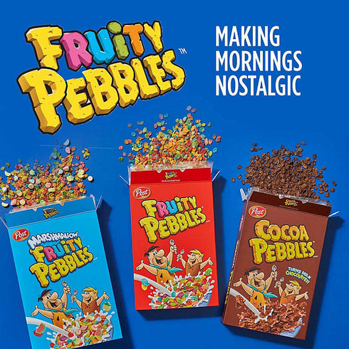 Fruity Pebbles Cereal, 46.5 oz - Colorful, Fruity Flavor, Perfect for Breakfast or Snacking, Family-Size Box, Made with Whole Grain for a Fun Start