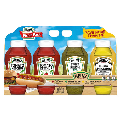 Ketchup, Sweet Relish & Yellow Mustard Picnic Pack, 4 ct