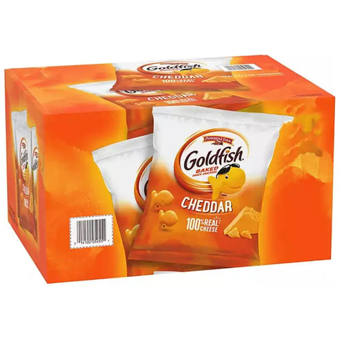Premium Goldfish Cheddar Crackers, 1.25 oz., 36 Pack - Cheesy, Crunchy Fish-Shaped Crackers, Perfect for Snacking, Lunchboxes, or Parties, Convenient Single-Serve Packs