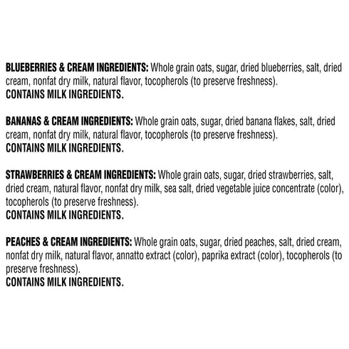 Quaker Instant Oatmeal Fruit & Cream, Variety Pack 42.3 oz., 40 pk