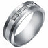 Men's Diamond Wedding Band in Tungsten and Stainless Steel | 0.20 CTW