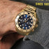 Invicta Mens Pro Diver Quartz Watch with Gold-Tone Case and Blue Dial 47mm