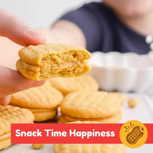 Nutter Butter Peanut Butter Sandwich Cookies, Family Size, 24 Pack - Crunchy Peanut-Shaped Treats with Creamy Filling, Perfect for Sharing, Snacking, or Dipping in Milk, Sealed for Freshness in Every Pack