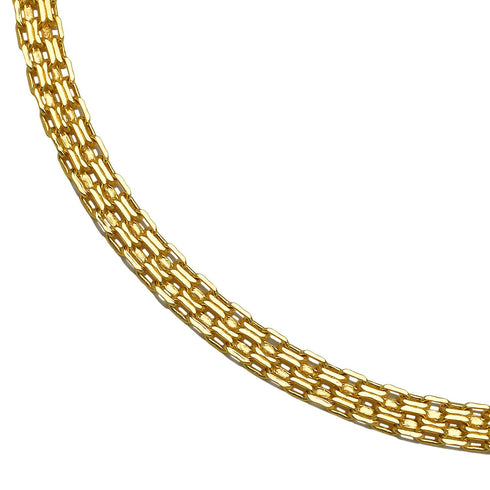 Diamond Cut Bismarck Chain Necklace in Solid 14K Gold