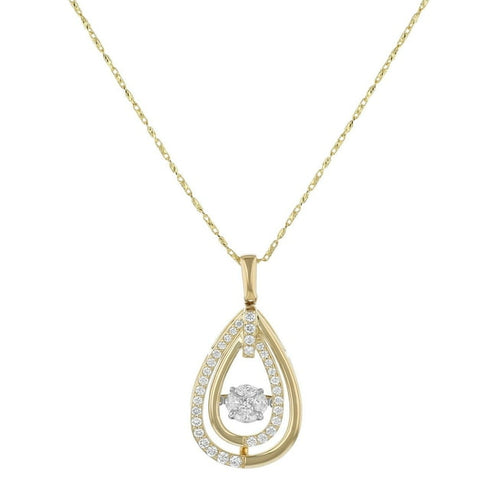 0.75 CT Dancing Diamond Pendant Necklace in 14K Two-Tone Gold