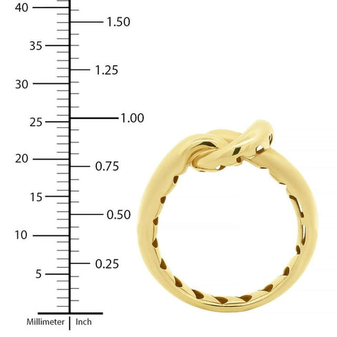 Love Knot Ring in Solid 14K Yellow Gold