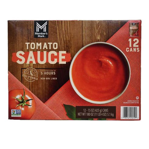 Member’s Mark Tomato Sauce, 15 oz. Cans, 12 Pack | Smooth Cooking Sauce for Pasta, Pizza & Recipes