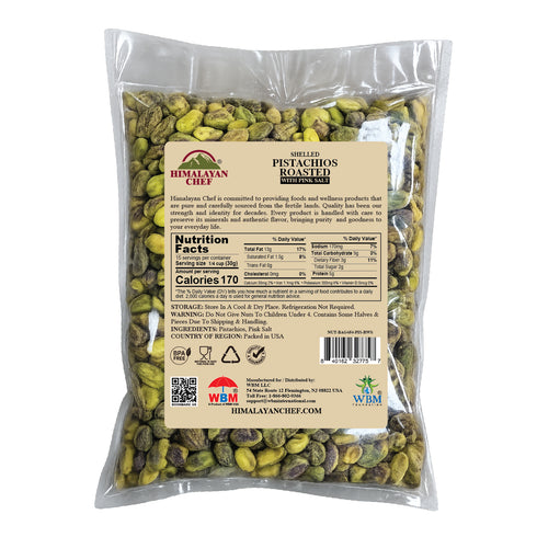 1 lbs - Premium Shelled Pistachios, Roasted & Salted Snack Bulk Bag