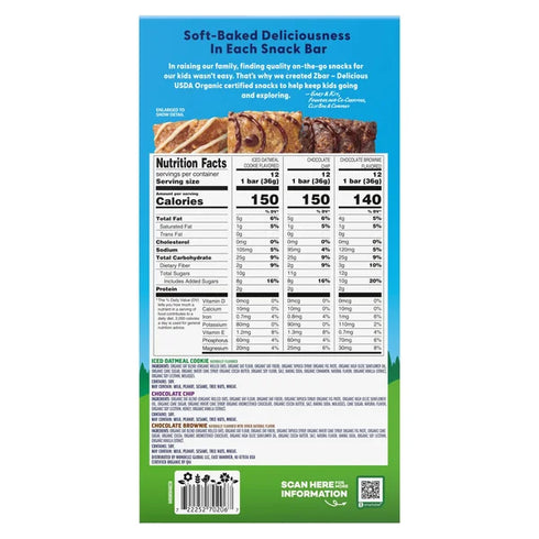 Clif Kid ZBar Organic Granola Bar, Variety Pack, 1.27 oz, 36-count