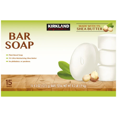 Kirkland Signature Bar Soap with Shea Butter, 15 Bars
