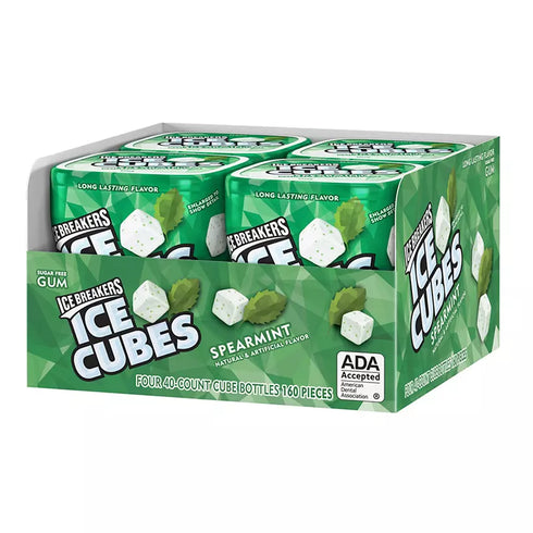 Ice Breakers Sugar-Free Spearmint Ice Cubes Chewing Gum Bottles, 4 pk./3.24 oz