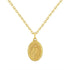 Virgin Mary Oval Pendant Necklace in Solid 14K Gold