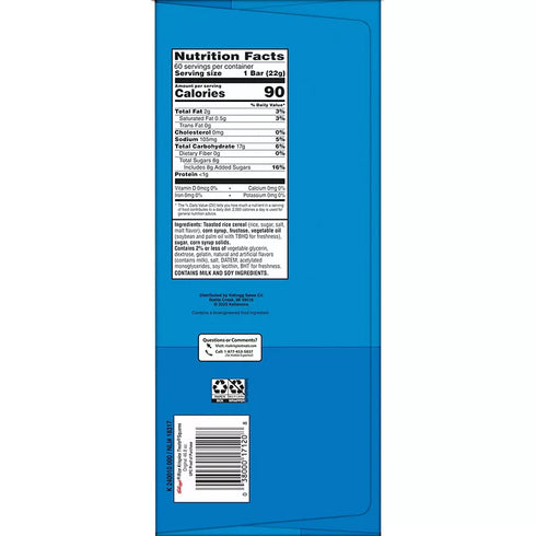 Rice Krispies Treats Original Size Bars, 60 Count | Classic Marshmallow & Crispy Rice Snack