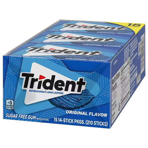 Trident Original Flavor Sugar-Free Gum, 15 pk