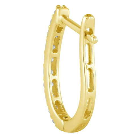 0.23 Carat Total Weight Diamond Hoop Earrings in 14K Gold