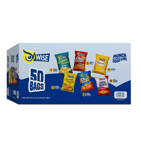 Wise Grab & Snack Variety Pack, 50 Count | Assorted Chips & Snacks | Convenient On-the-Go Snack Packs