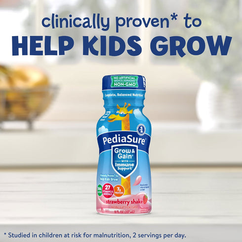 PediaSure Grow and Gain Nutrition Shake for Kids, Strawberry, 8 fl. oz., 24 pk.