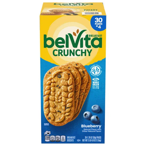 BelVita Breakfast Biscuits, Blueberry, 1.76 oz, 30-count