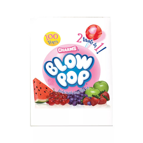 Charms Blow Pop Assorted Lollipops – Bulk Pack, Individually Wrapped, 100 Count