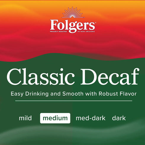Folgers Decaffeinated Classic Roast Ground Coffee, 28.8 oz.