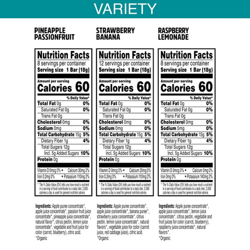 Pure Organic Layered Fruit Bars, Variety Pack, 0.63 oz, 28-count