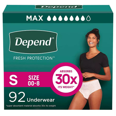 Depend Fresh Protection Incontinence & Postpartum Underwear for Women, Select A Size