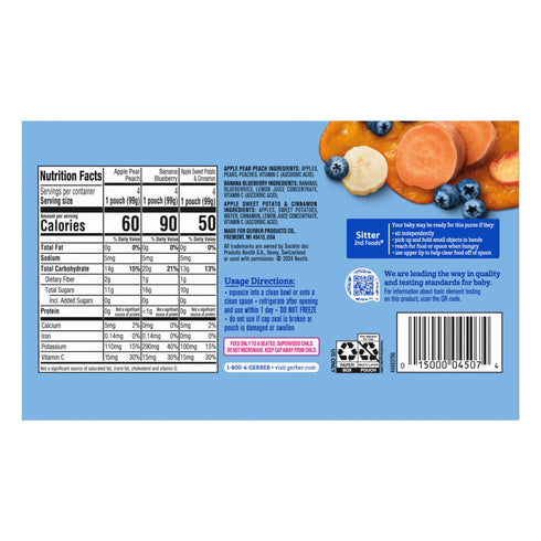 Gerber Natural Baby Food Pouches for Toddler 12+ Months, 12 pk./3.5 oz.