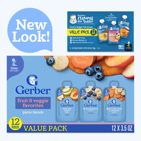 Gerber Natural Baby Food Pouches for Toddler 12+ Months, 12 pk./3.5 oz.