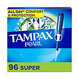 Tampax Pearl Tampons with LeakGuard Braid, Super Absorbency Unscented, 96 Count