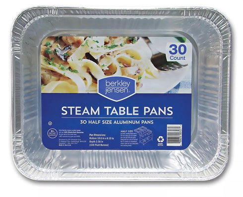 Berkley Jensen Half-Size Steam Table Pans, 30 ct.