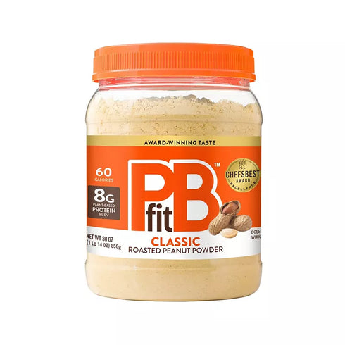 PBfit Classic Roasted Peanut Powder, 8g Protein Per Serving, 30oz
