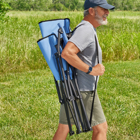 Member’s Mark Adult Hard Arm Chair – Durable Folding Outdoor Chair with Hard Armrests & Cup Holder for Camping, Sports & Events