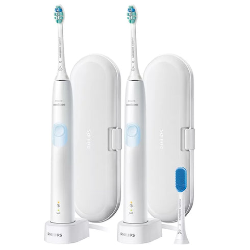 Philips Sonicare ProtectiveClean 4300 Plaque Control Rechargeable Electric Toothbrush Bundle