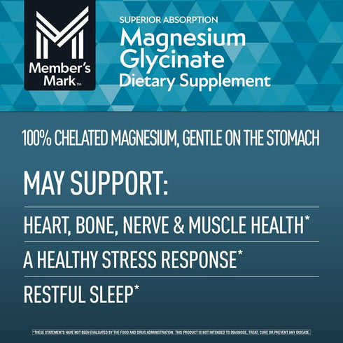 Member's Mark Magnesium Glycinate with L-Theanine Tablets, 180 ct.