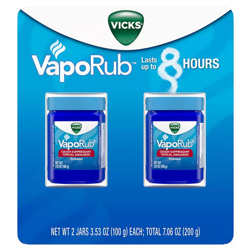 Vicks VapoRub Cough Suppressant Topical Analgesic Ointment, 2 pk./3.53 oz
