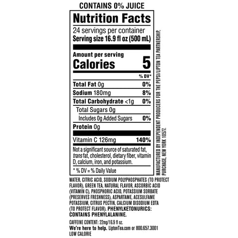 Lipton Diet Green Tea with Citrus, 24 pk./16.9 oz.