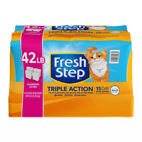 Fresh Step Triple Action Clumping Litter with Activated Charcoal, 4 pk./42 lbs.