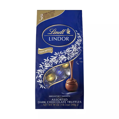 Lindt Lindor Assorted Dark Chocolate Truffles, 19 oz
