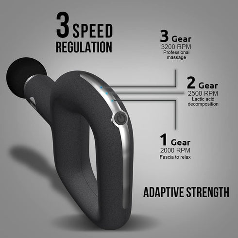 WBM SMART Massage Gun with 6 Massage Heads 3 Speed Levels