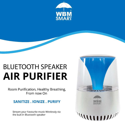 HEPA Air Purifier with Bluetooth Speaker - White | WBM SMART