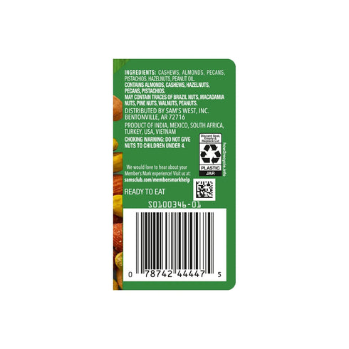 Member Marks Mixed Nuts, Unsalted, 2.1 lbs